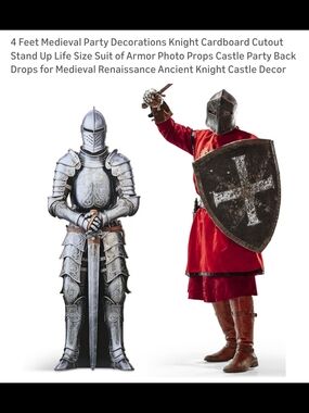 Medieval Knight Cardboard Cutout - Silver Armor